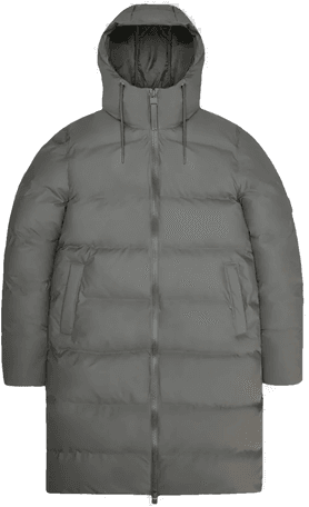 Rains Alta Longer Puffer Jacket - Grey