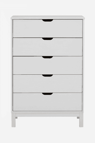 Loft24 Kommode Post 5 skuffer Hvit