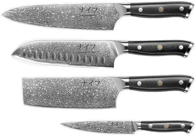 Hâws Damaskus Knivsett 4 deler