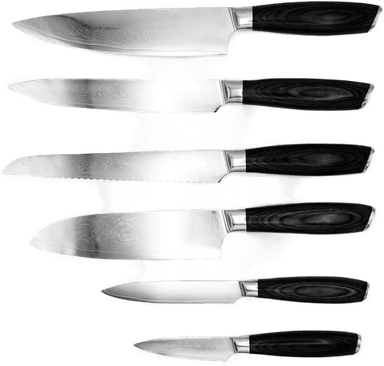 Hâws Damascus knivsett 6 deler