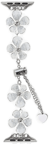 Eiderwood Apple Watch Kjede Rem - Sølv/Hvit