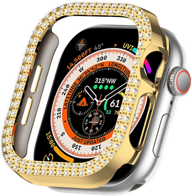 Incover Hard Plastik Deksel til Apple Watch 42mm - Gull/Rhinsten