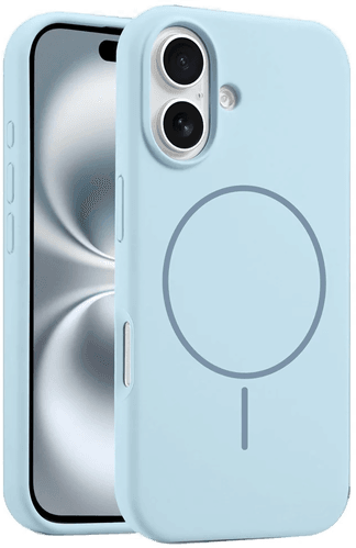 Eiderwood iPhone 16 Silikon Deksel – Lys Blå