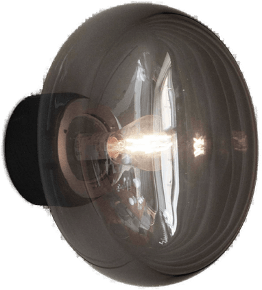 New Works Karl-Johan vegglampe, svart eik, glass