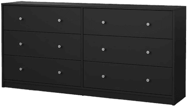 Tvilum May dobbel kommode 6 skuffer svart