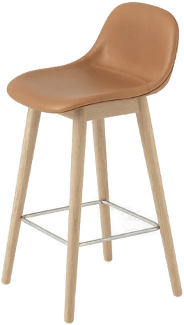 Muuto Fiber Bar Stool 65 cm Cognac/Oak