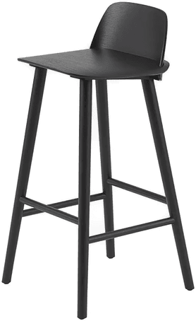 Muuto Nerd Bar Stool H:75cm Svart
