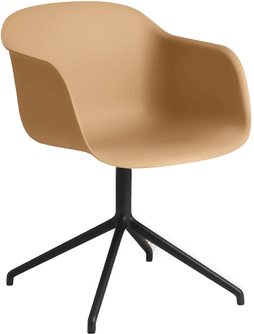 Muuto Fiber Armchair Swivel Base - Ochre/Black
