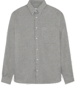 Project Garment Relaxed Ls Button Down Skjorte Grå Mønster M