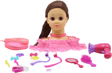 Happy Friend Frisørdukke Brunt Hår