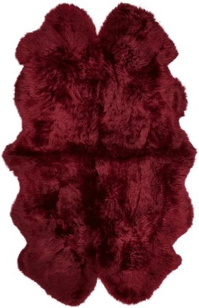 Natures Collection Saueskinnteppe 180x110 cm - Bordeaux