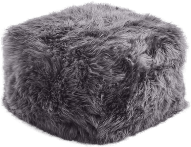 Natures Collection Puff Langhåret Mørk grå