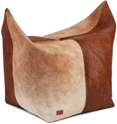 Warm & Comfy Puff Kalveskinn Brun 120x60x80 cm