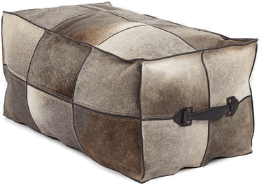 Warm & Comfy Puff Kalveskinn Grå 45x82x38 cm