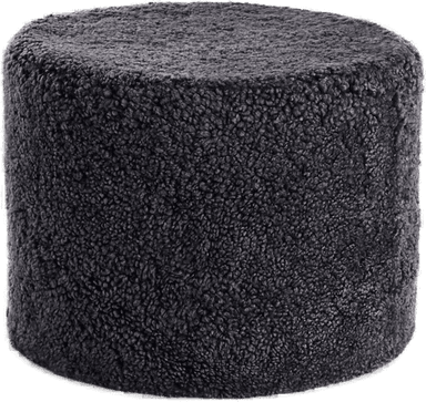 Natures Collection Rund saueskinnspuff Koksgrå