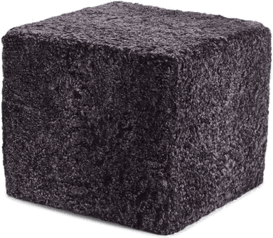 Natures Collection krøllete saueskinnspuff koksgrå