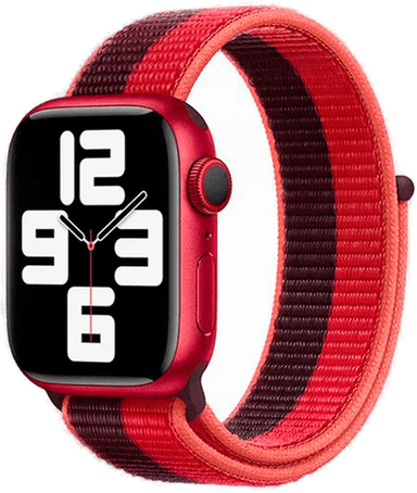 Lippa Nylonreim Apple Watch Lilla/Rød