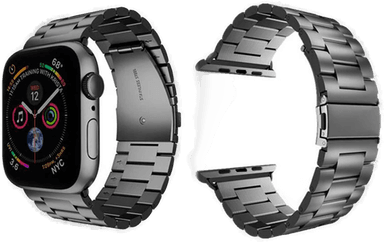 Lippa Apple Watch Rem i Rustfritt Stål - Svart