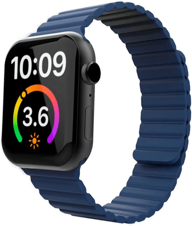 Lippa Apple Watch Magnetisk Silikonreim - Mørk Blå
