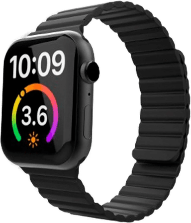Lippa Apple Watch Magnetisk Silikonreim - Svart