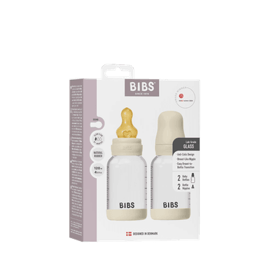 Bibs Glass Baby Bottle 120 ml 2 Pack