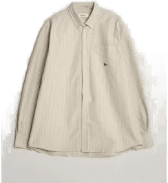 Forét Flag Regular Fit Oxford Shirt Taupe Stripe