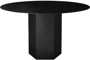 Gubi Epic Dining Table Ø130 Steel, Midnight Black
