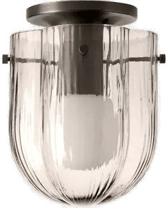 Gubi Seine taklampe, antikk messing, røkt grått glass