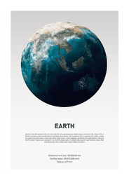 Malerifabrikken Poster Earth Light Hvit