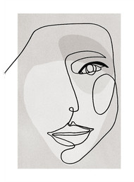 Malerifabrikken Poster Face Line 3 Grå