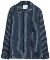 NN07 Olav Overshirt Navy Blue