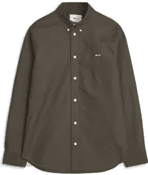 NN07 Colby Oxford Shirt Dark Army