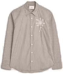 NN07 Quinsy Striped Shirt Brown