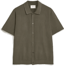 NN07 Nalo Knitted Shirt Capers Green