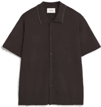 NN07 Nalo Knitted Shirt Deep Truffle