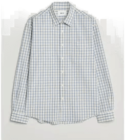 NN07 Deon Brushed Cotton Shirt Ecru Check