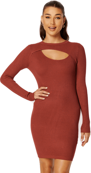 Only Liza L/S Peek-A-Boo Dress