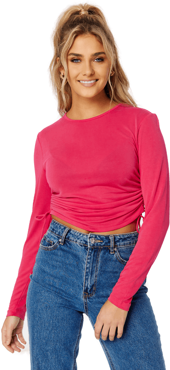 Only Free L/S Ruching Top