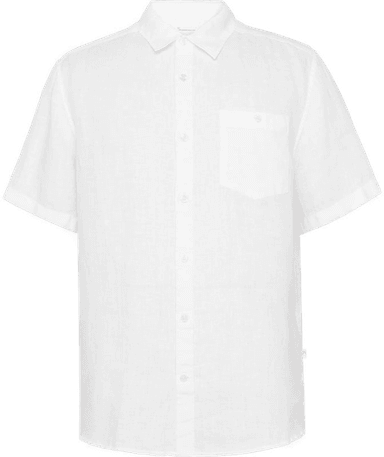 Knowledgecotton Apparel Regular Linen Shirt Bright White