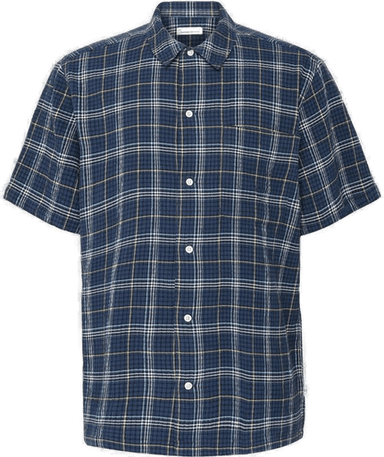 Knowledgecotton Apparel Box Fit Skjorte Blå Rutet