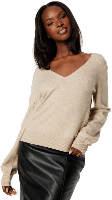 Vila Ril Rev V-Neck L/S Top