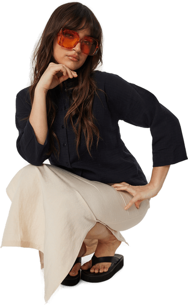 Vila Vilania button 3/4 shirt