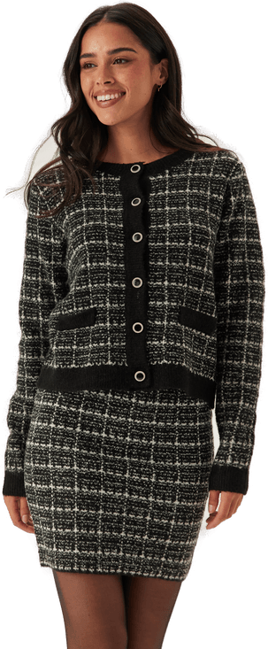 Vila Viaudrey Check L/S Knit Cardigan