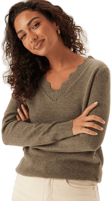 Vila Vinikolina V-neck L/S Knit Top