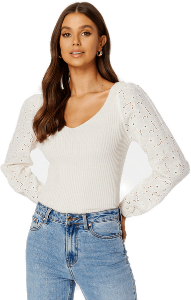 Only Nadia LS Wrap V-Neck Knit
