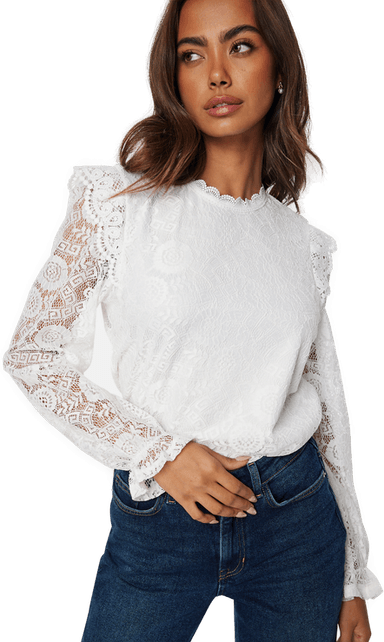Pieces Olline LS Lace Top