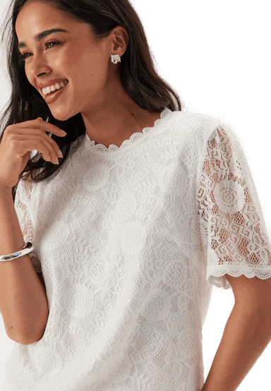 Pieces Pcolline Ss Lace Top