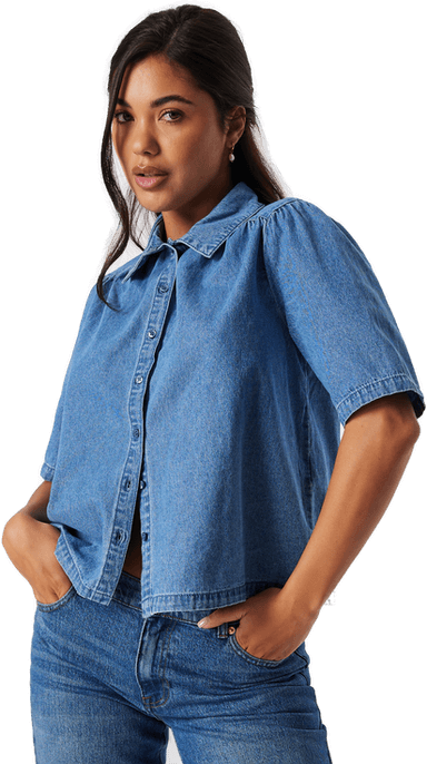 Pieces Pcmag SS Denim Shirt