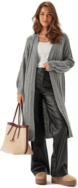 Pieces Pcmaggy Ls Long Knit Cardigan