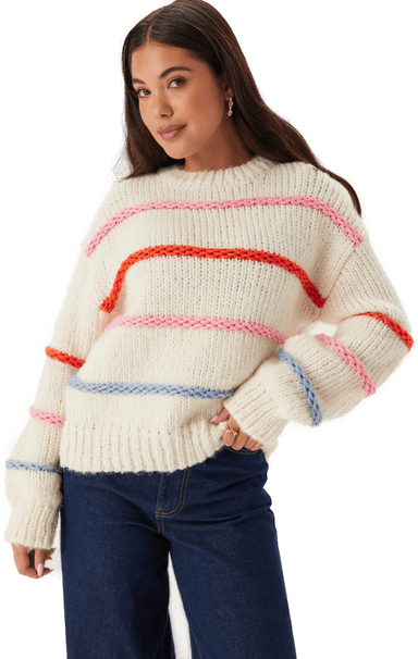 Pieces Pcnavine Ls O-neck Knit